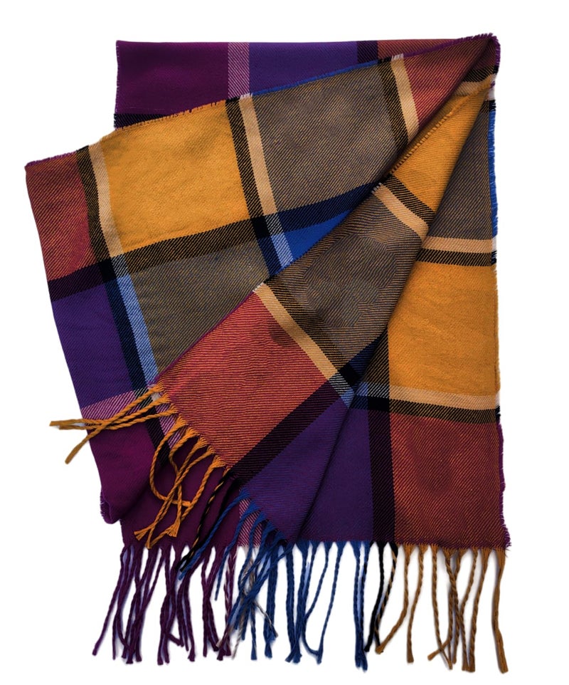 Wander Agio Kids Scarf Warm Shawls Large Scarves Parent-child Scarf Child Plaid Scarfs Clours - Image 4
